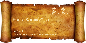 Pess Karméla névjegykártya
